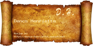 Dencs Henrietta névjegykártya